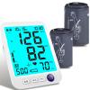 Blood Pressure Monitor-Automatic Blood Pressure Machine XL Cuff for Big Arms 13-21-Medium/Large Cuff 9"-17" Extra Large Backlit LCD Two User 1000 Mem (Blue view 1