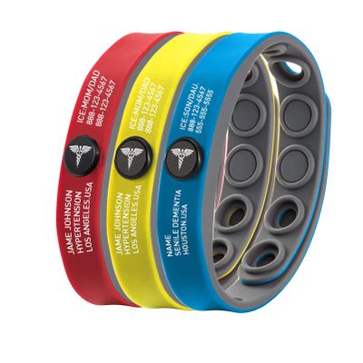 BAUMA AUTO Free Engraving Medical Alert ID Bracelet with Personalized ID Tag - Waterproof Emergency Bracelets - Adjustable Silicone Wristbands (Z - Three Colors)