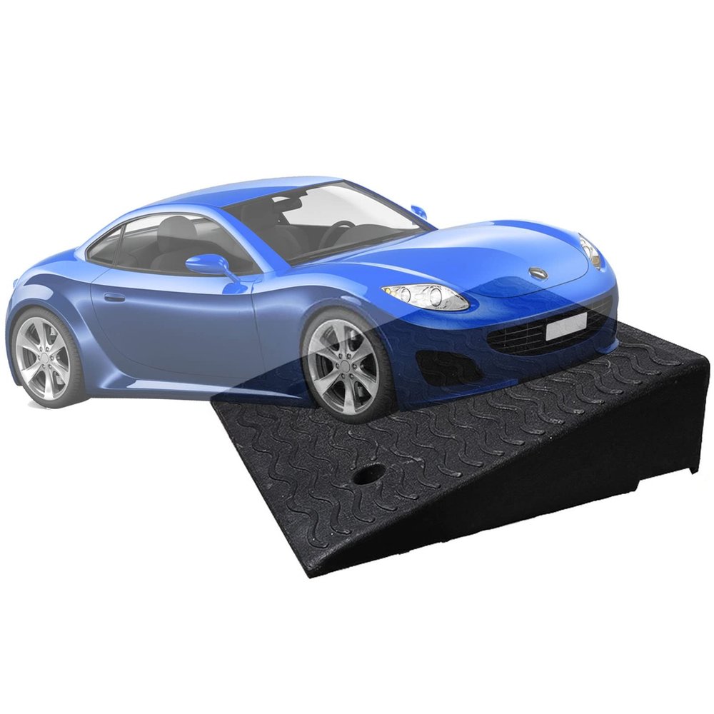 Ccsh Garage Entryway Driveway Ramp for Car Wheelchair, 5 in/ 6 in/ 7 in/ 8 in Rise Outdoor Threshold Ramp, Rubber Non Slip Durable Curb Ramp (Size : 12cm/4.7in Rise)