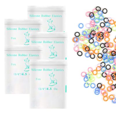 Annhua 500 Pack Neon Elastic Rubber Bands, 4.5 Oz 1/4" Dental Braces Rubber Bands, Multicolor, Unisex, Orthodontic Supplies