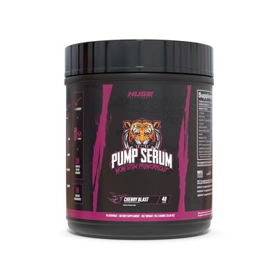 Pump Serum Non-Stim Pre-Workout For Pumps, Performance, Vascularity & Fullness - Most Stacked Stim-Free Pre Workout with No Caffeine, L-Citrulline, HydroPrime, L-Tyrosine (Cherry Blast)