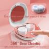 Contact Lens Cleaner, Portable Ultrasonic Contact Lens Cleaning Machine with USB Charger and Solution Soak Case Kit for Soft Lens, Colored Contact Lens, Hard Lens, RGP Lens and OK Lens (White) view 2