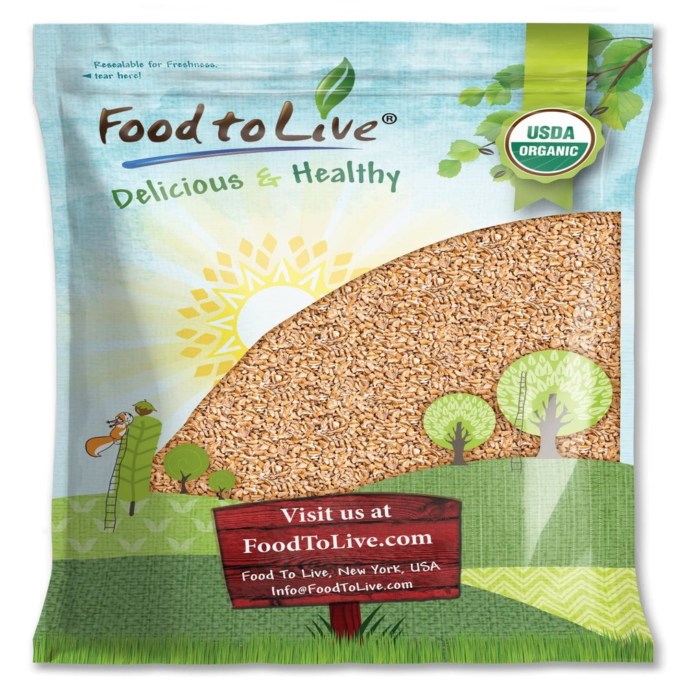 Food to Live Organic Italian Steel Cut Farro, 10 Pounds  Non-GMO, Cracked Pearled Wheat Grain, Non-Irradiated, Vegan, Bulk. Easy to Cook. Rich in Fiber, Protein. Perfect for Cereal, Porridge, Soups