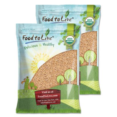 Food to Live Organic Italian Steel Cut Farro, 20 Pounds  Non-GMO, Cracked Pearled Wheat Grain, Non-Irradiated, Vegan, Bulk. Easy to Cook. Rich in Fiber, Protein. Perfect for Cereal, Porridge, Soups