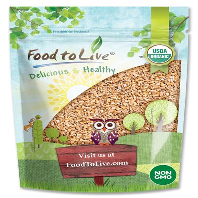 Food to Live Organic Italian Steel Cut Farro, 3 Pounds  Non-GMO, Cracked Pearled Wheat Grain, Non-Irradiated, Vegan, Bulk. Easy to Cook. Rich in Fiber, Protein. Perfect for Cereal, Porridge, Soups