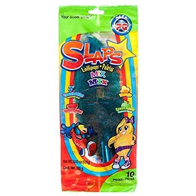 Pigui Slaps Tropical Mix Lollipops Paletas Candy, 10 Count Pack - 5 Packs - Tik Tok Inspired Candy