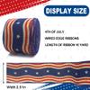ABTOLS Patriotic Wired Edge Ribbons 2.5" 10 Yards, 4th of July White Red Blue Stripe Ribbons Patriotic Star Wrapping Ribbon American Linen Ribbon for 4th of July Party Wrapping DIY Craft Decoration view 2