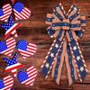 ABTOLS Patriotic Wired Edge Ribbons 2.5" 10 Yards, 4th of July White Red Blue Stripe Ribbons Patriotic Star Wrapping Ribbon American Linen Ribbon for 4th of July Party Wrapping DIY Craft Decoration view 4