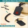 Supcare Customize Dog Tag Chain - Black Waterproof Medical Id Necklace for Men - Engraved Mens Jewelry view 4