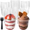 50 Pack 12OZ Clear Plastic Cups with Dome Lids and Sporks No Hole Disposable Fruit Cups for Dessert,Cupcake,Parfait,Pudding,Iced Cold Drinks,Snacks,Fruits,Bakeries,Ice Cream view 1