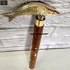 Walking Sticks, Rare Fish Brass Handle Wooden Walking Cane, Wooden Wands, Handmade Hiking Sticks, Best Walking Stick Cane Gift for Women (Golden Handle) view 2