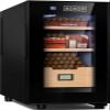 NEEDONE Electronic 23L Cooler Humidor,150 Counts Capacity, with Spanish Cedar Wood Shelves Upgraded Version with Digital Hygrometer Displays, Gift for Men view 1