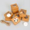COTOPHER Soap Box, 30Pcs Small Soap Packaging Boxes 2.8x2.8x1.2 Inch Mini Kraft Boxes with Window Soap Boxes for Homemade Soap Candy Chocolate Bakery Cookies Soap Packaging view 2