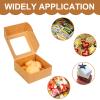 COTOPHER Soap Box, 30Pcs Small Soap Packaging Boxes 2.8x2.8x1.2 Inch Mini Kraft Boxes with Window Soap Boxes for Homemade Soap Candy Chocolate Bakery Cookies Soap Packaging view 4
