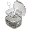 Retainer Case, Retainer Cleaner Case, Unique Denture Bath with Drain Tray, Suitable for Dentures, Denture Bridges, Partial Dentures, Traditional Braces, Etc. (Black) view 1