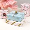 MAYPLUSS Pink Christmas Wrapping Paper Roll - Mini Roll - 17in X 120in Per roll - 3 Different Pink & Blue Design,Foil Strip/Snowflakes/Unicorn,for Xmas,New Year,Girl Christmas Gift Wrap (42.5sq.ft) view 3
