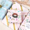 MAYPLUSS Pink Christmas Wrapping Paper Roll - Mini Roll - 17in X 120in Per roll - 3 Different Pink & Blue Design,Foil Strip/Snowflakes/Unicorn,for Xmas,New Year,Girl Christmas Gift Wrap (42.5sq.ft) view 4