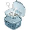 Retainer Case, Retainer Cleaner Case, Unique Denture Bath with Drain Tray, Suitable for Dentures, Denture Bridges, Partial Dentures, Traditional Braces, Etc. (Blue) view 1