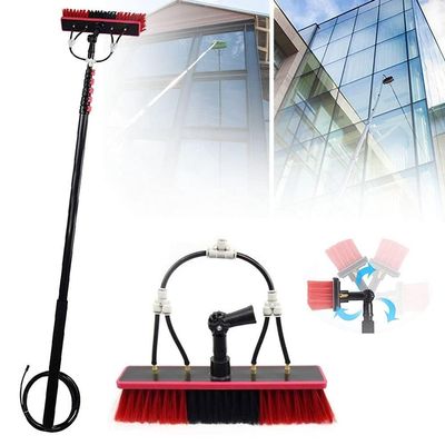 Water Fed Pole Kit,Window Cleaning Kit With Extension Pole,3.6-10.8M Window Cleaning Pole,Tall Window Glass Cleaning Poles Telescopic Water Fed Brush Window Washer Wand Washing Tool,10.8M/36FT