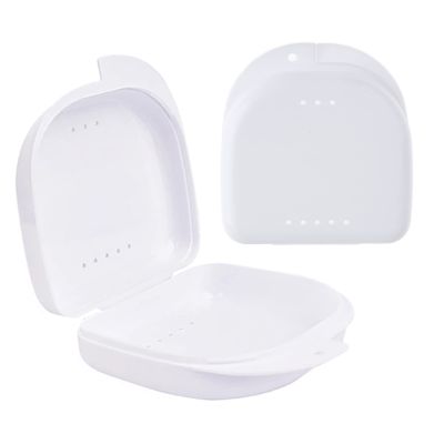 2 PCS Orthodontic Retainer Case,Retainer Case,Denture Case with Ventilation Holes for Mouth Guard and Floss