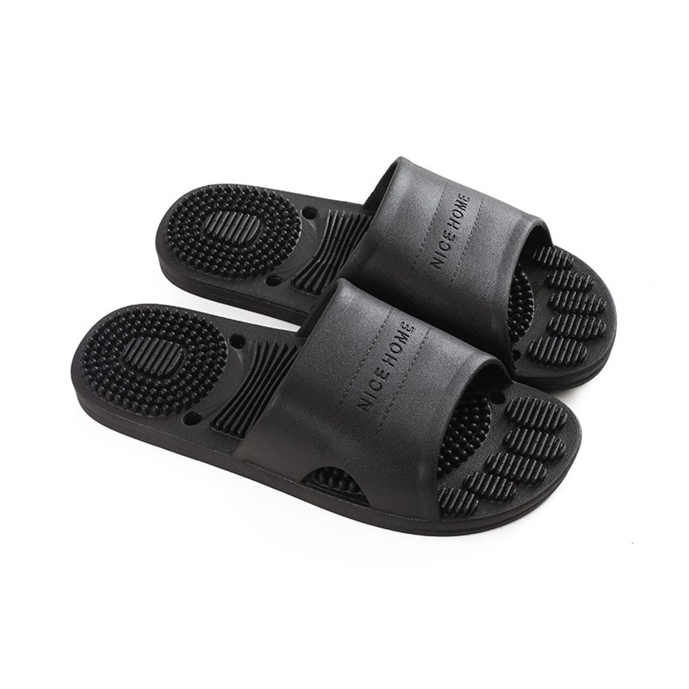 Sonze Foot Massager Tools Slippers,for Men Women Shower Sandals Massage,Home Massage Slippers, Soft Bottom Hollow Non-Slip Sandals,Black,42-43
