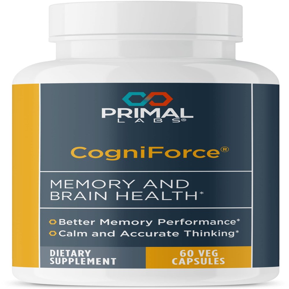 Primal Health CogniForce - Memory & Brain Health - Acetyl L-Carnitine Formula - Better Cognitive Performance - Clarity + Focus + Better Recall + Calm Thinking - Dietary Supplement - 60 Capsules