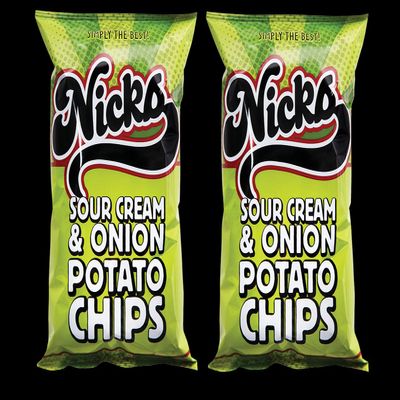 2 Bags Of Nicks Potato Chips 1oz (Sour Cream & Onion)