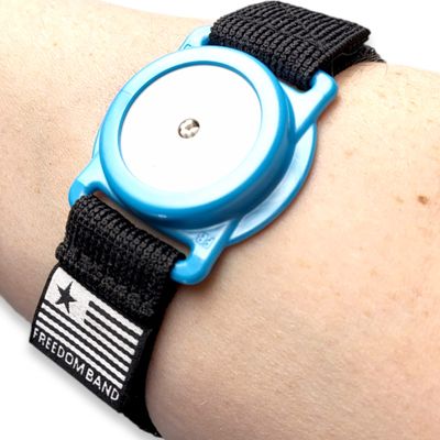 Armband for Freestyle Libre 1 & 2 14 Day : 4-18" Inch Flexible Transmitter Protection Sensor Cover Arm & Leg Band -No More Adhesive Patches (4-18" Active Band, Teal Blue Satin)