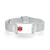 mnmoom Medical Alert Bracelets for Men & Women Adjustable Stainless Steel Mesh Medical ID Bracelets with customize engraved -Silver view 1