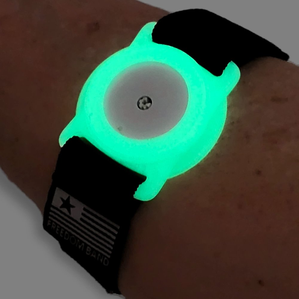 4-18" Inch Adjustable & Flex Band for Freestyle Libre 1 & 2 14 Day : Transmitter Protection Sensor Cover Arm & Leg Band -No More Adhesive Patches (4-18" Active Band, Green Glow in The Dark)