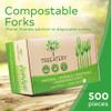 Treeatery - Compostable Forks, Plant Based Compostable Utensils, BPI-Certified Disposable Cutlery, Compostable Forks Bulk Value Pack, 500 Pieces, Ivory White view 2