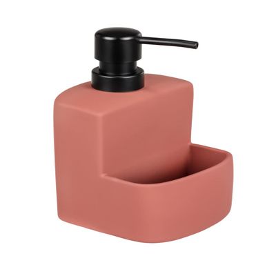 Wenko Washing Up Liquid Festival Lime Green Refillable Soap Dispenser with Easy-Grip Soft-Touch Surface 0.38 L, Ceramic ABS Plastic, red, 10 x 18 x 10 cm