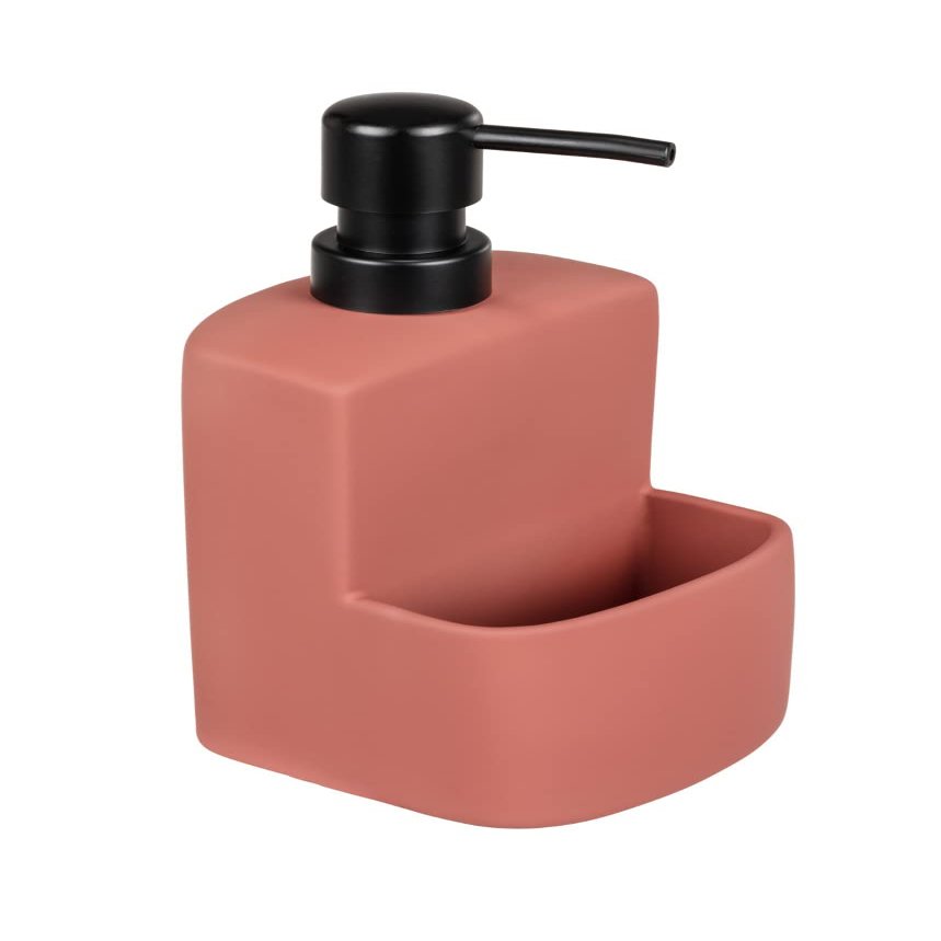 Wenko Washing Up Liquid Festival Lime Green Refillable Soap Dispenser with Easy-Grip Soft-Touch Surface 0.38 L, Ceramic ABS Plastic, red, 10 x 18 x 10 cm