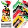 100 Pcs Juneteenth Party Cellophane Treat Bags Red Yellow Green Black Plastic Goody Gift Candy Bags with Silver Twist Ties for African Afro American Festival Celebration Happy Juneteenth Jamboree view 1