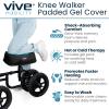 Vive Mobility Knee Walker Padded Gel Cover - Premium Comfort Gel Cushion, Accessory for Knee Scooters, Padded Accessories, Leg Cart Roller Improves Comfort During Injury, Fits Most Knee Trollys (Blue) view 2