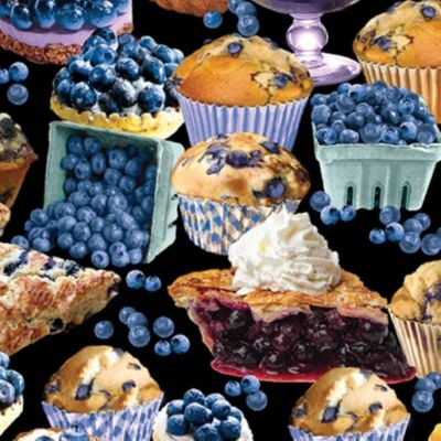 Benartex Blueberry Hill 12637 12 Black Blueberry Treats