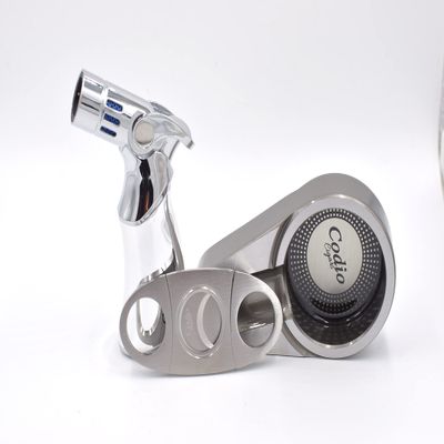 Codio Cigars Stainless Steal Codio Cigars Accessory Kit with Lighter, Cutter, & Ashtray Kit