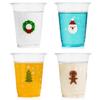Gift Boutique 50 Pack Disposable Plastic Christmas 12 oz. Santa Tree Wreath Gingerbread Drinking Cup Winter Xmas Dinner Beverage Drink for Adults Kids Festive Holiday Table Party Supplies Decors view 1