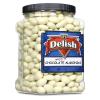 Gourmet White Chocolate Covered Almonds by Its Delish, 3 LBS Jumbo Reusable Container(Jar) | White Milk Chocolate Coated Almond Nuts, Kosher Dairy view 1