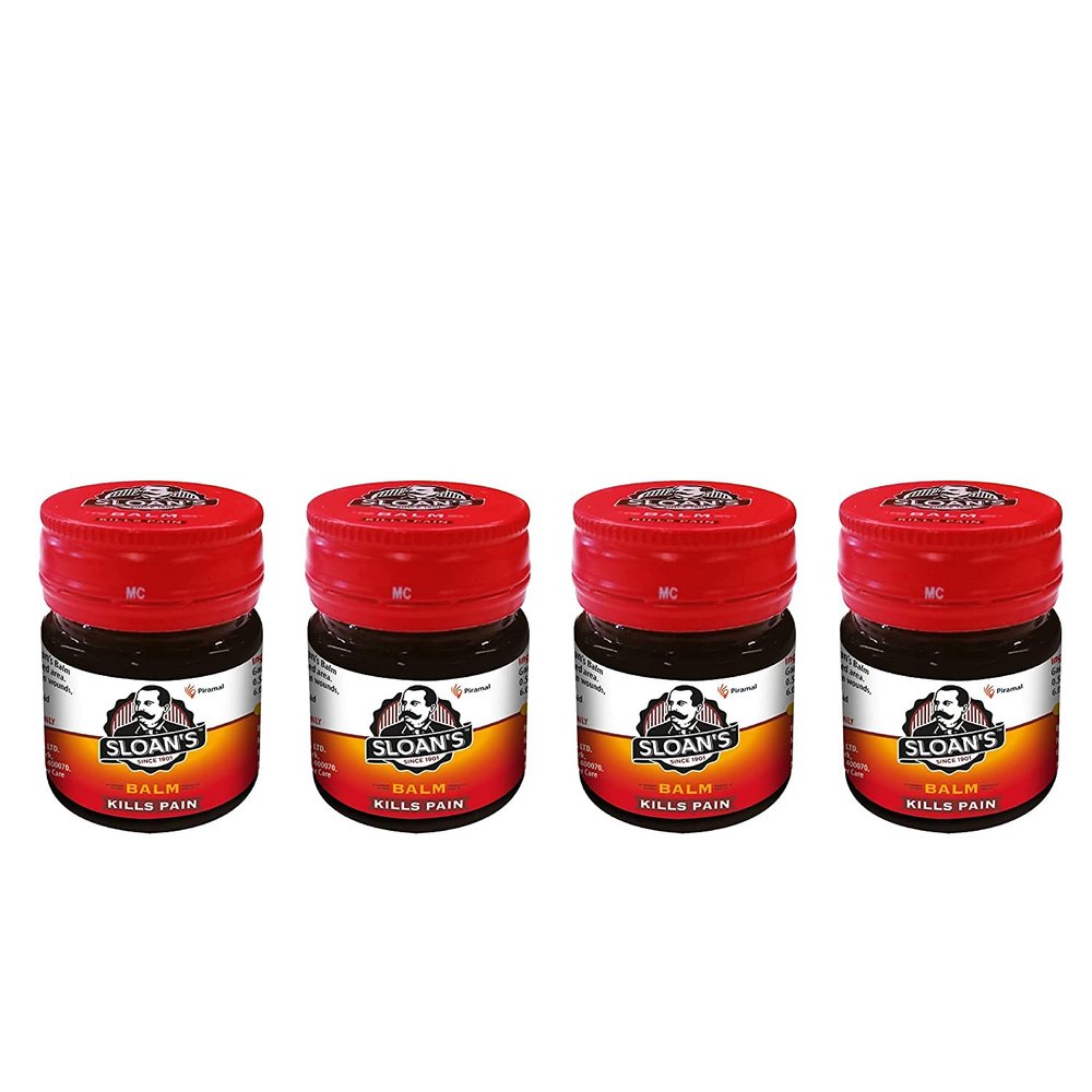 Admart Sloan's Balm | Kills Severe Pain | Power of Ayurveda with 5 Herbal Oils | Unique Heat Action with Capsicum Extract 20gm x Pack of 4