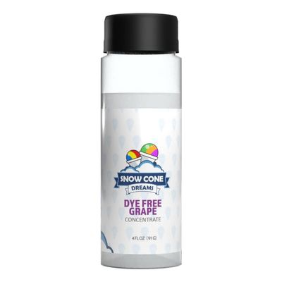 Dye Free Grape Snow Cone and Shaved Ice Flavor Concentrate | 4oz | Add Sugar and Water To Make 1 Gallon of Syrup | Snow Cone Dreams