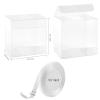 Jutieuo 100pcs Clear Single Chocolate Covered Cookies Macaron Box for Wedding Favors Baby Shower 2.17"2.17"1.38" Inch, Party Favor Box with Ribbons for Candy Chocolate Mooncake view 2