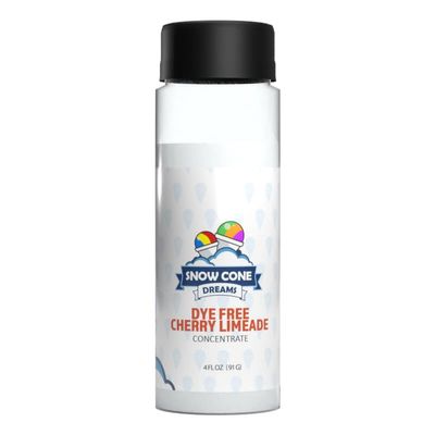 Dye Free Cherry Limeade Snow Cone and Shaved Ice Flavor Concentrate | 4oz | Add Sugar and Water To Make 1 Gallon of Syrup | Snow Cone Dreams