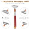 Azymi Back Scratcher with 2Pcs Large Detachable Heads, Telescoping Back Scratcher for Women Men, Stainless Steel Wide Claws/Roller Ball/Wooden Handle, Heavy Duty Body Scratcher Massager view 3