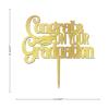 Custom Name Congrats Cake Topper, Personalized Name Graduation Cap Cake Topper, Golden Glitter Congratulations Party, Custom Party Dcor view 2