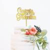Custom Name Congrats Cake Topper, Personalized Name Graduation Cap Cake Topper, Golden Glitter Congratulations Party, Custom Party Dcor view 3
