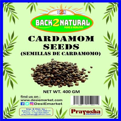 Back2Natural Cardamom (Elachi) Decorticated Seeds Indian Spice 14oz (400g) ~ All Natural | Vegan | Gluten Friendly | NON-GMO | Indian Origin