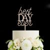 Best Day Ever Wedding Cake Topper,Rustic Wood Cake Topper for Engagement Anniversary Wedding Party Favor Decoration Supplies Accessories view 1