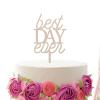 Best Day Ever Wedding Cake Topper,Rustic Wood Cake Topper for Engagement Anniversary Wedding Party Favor Decoration Supplies Accessories view 3