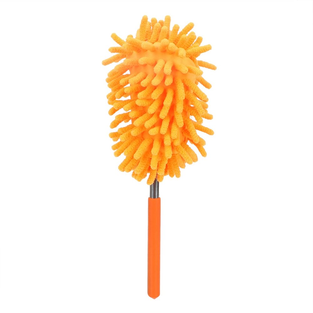 Duster Washable Duster Telescopic Cleanning Brush Dust Remover Home Car Cleaner for Air-conditioner Furniture Shutter Washing Tool Scrub Dusters Microfiber Duster Cobweb Duster ( Color : Orange )